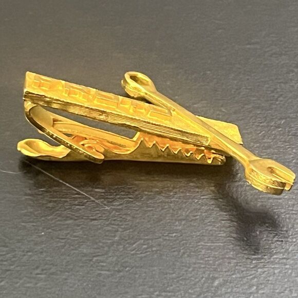 Vintage Adjustable Wrench Tie Back Bar Clip Gold Tone - Picture 2 of 8